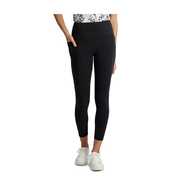 GAIAM Pants - NWT Zulily | Gaiam | Leggings Black Pocket OM-DRI High Rise Salutations 7/8 M